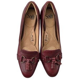 Sofft Pumps Leather Burgundy Maroon Slip On Casual Women's Shoe Size 11 NWOT